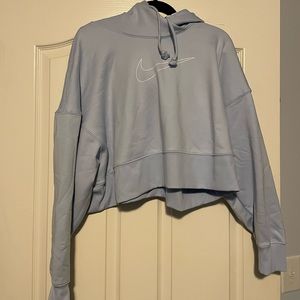 Nike Vintage Baby Blue Cropped Hoodie